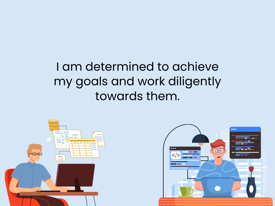 I am determined to achieve my goals and work diligently towards them (2)