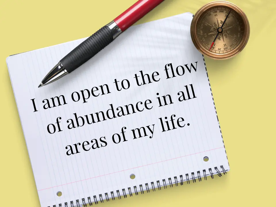 I am open to the flow of abundance in all areas of my life.
